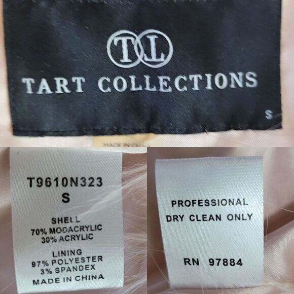 Tart Collections Shaggy Faux Fur Vest S Pastel Pink Open Vegan Barbiecore Glam H - Picture 4 of 11